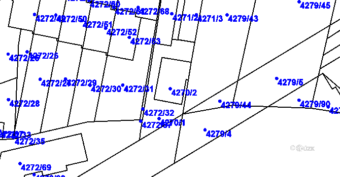 Parcela st. 4270/2 v KÚ Horní Počernice, Katastrální mapa