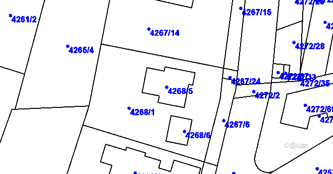 Parcela st. 4268/5 v KÚ Horní Počernice, Katastrální mapa
