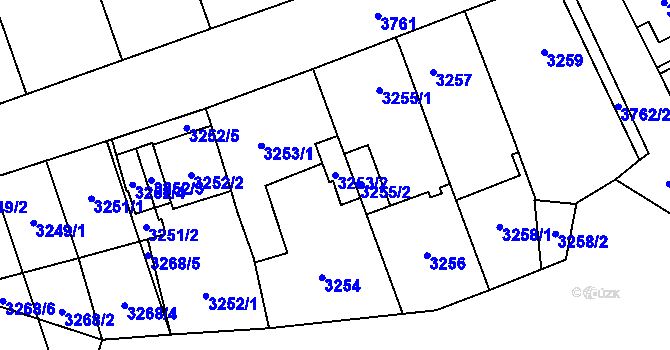 Parcela st. 3253/2 v KÚ Horní Počernice, Katastrální mapa