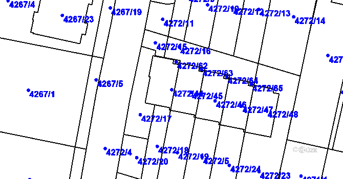 Parcela st. 4272/44 v KÚ Horní Počernice, Katastrální mapa