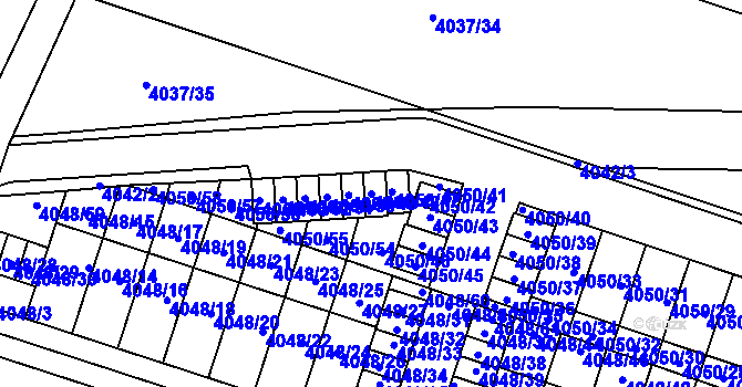 Parcela st. 4050/48 v KÚ Horní Počernice, Katastrální mapa