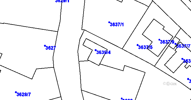 Parcela st. 3639/4 v KÚ Horní Počernice, Katastrální mapa