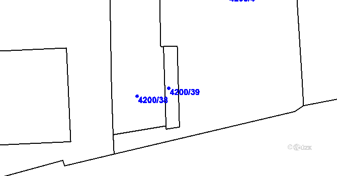 Parcela st. 4200/39 v KÚ Horní Počernice, Katastrální mapa