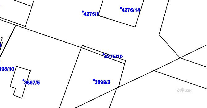 Parcela st. 4275/10 v KÚ Horní Počernice, Katastrální mapa
