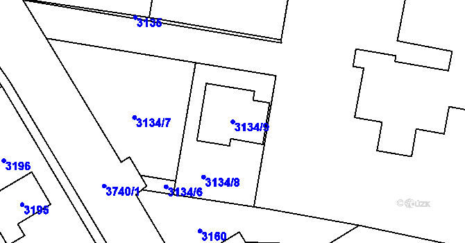 Parcela st. 3134/9 v KÚ Horní Počernice, Katastrální mapa