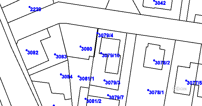 Parcela st. 3079/10 v KÚ Horní Počernice, Katastrální mapa