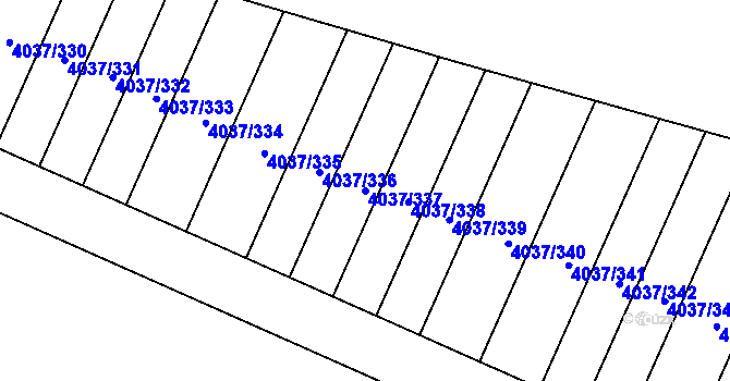 Parcela st. 4037/337 v KÚ Horní Počernice, Katastrální mapa