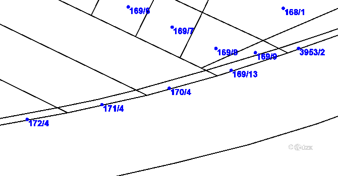 Parcela st. 170/4 v KÚ Horní Počernice, Katastrální mapa
