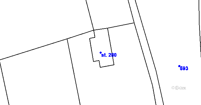 Parcela st. 280 v KÚ Horní Podluží, Katastrální mapa