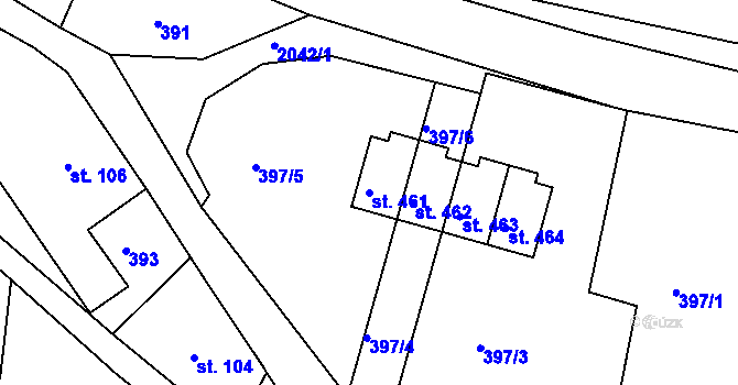 Parcela st. 461 v KÚ Horní Podluží, Katastrální mapa