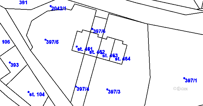 Parcela st. 463 v KÚ Horní Podluží, Katastrální mapa