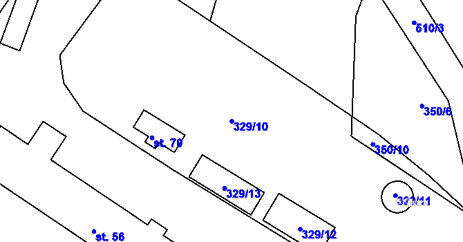 Parcela st. 329/10 v KÚ Horní Pole, Katastrální mapa