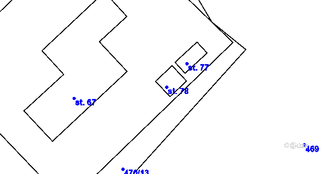 Parcela st. 78 v KÚ Horní Pole, Katastrální mapa
