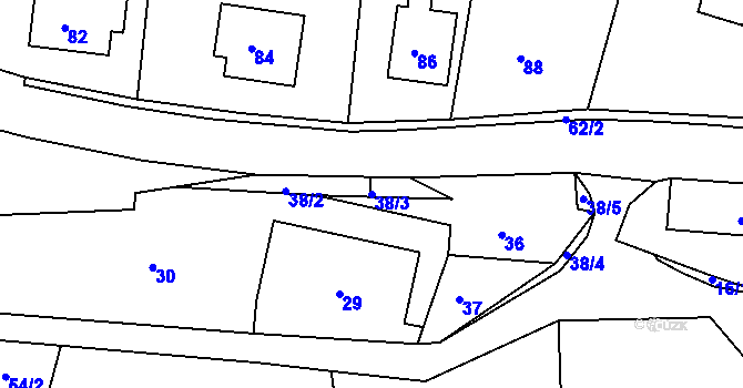 Parcela st. 38/3 v KÚ Horní Police, Katastrální mapa