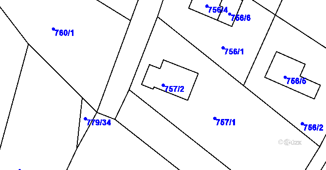Parcela st. 757/2 v KÚ Horní Police, Katastrální mapa