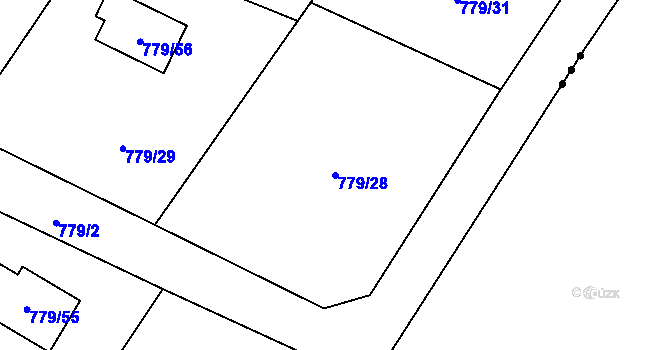 Parcela st. 779/28 v KÚ Horní Police, Katastrální mapa