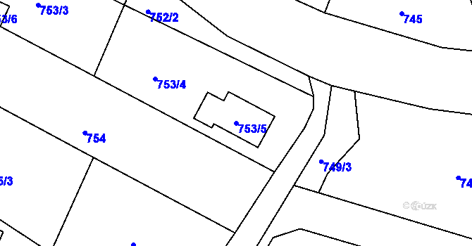 Parcela st. 753/5 v KÚ Horní Police, Katastrální mapa