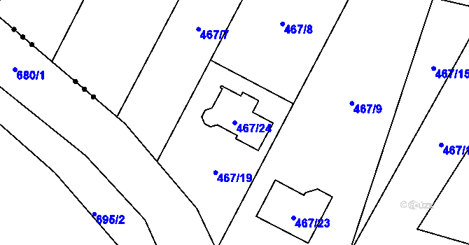 Parcela st. 467/24 v KÚ Horní Police, Katastrální mapa