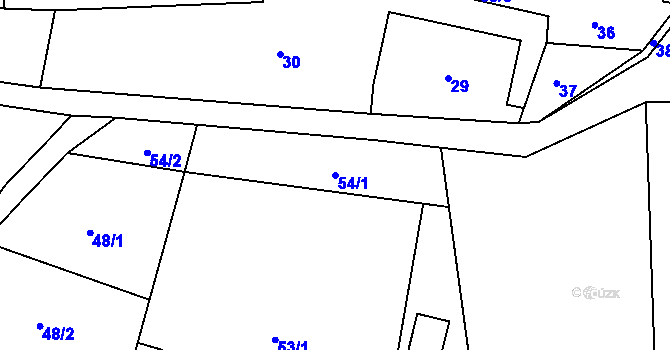 Parcela st. 54/1 v KÚ Horní Police, Katastrální mapa