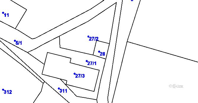 Parcela st. 28 v KÚ Horní Police, Katastrální mapa