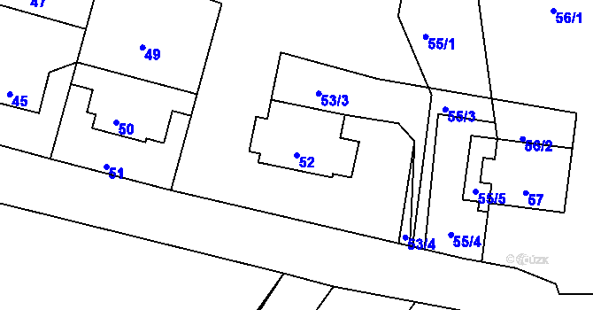 Parcela st. 52 v KÚ Horní Police, Katastrální mapa