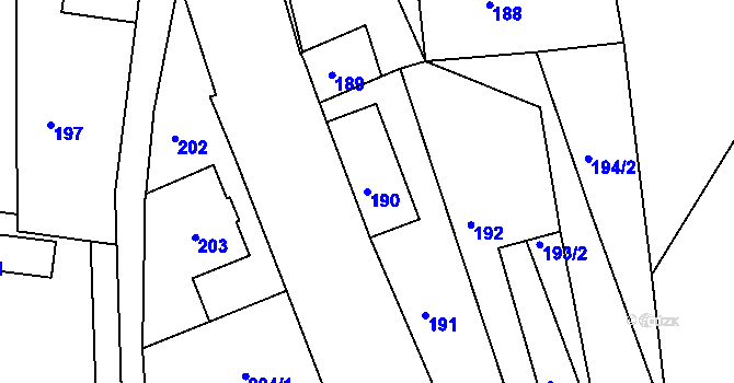 Parcela st. 190 v KÚ Horní Police, Katastrální mapa