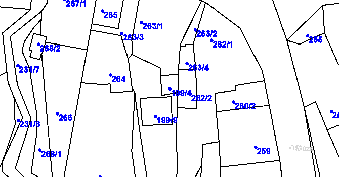 Parcela st. 199/4 v KÚ Horní Police, Katastrální mapa