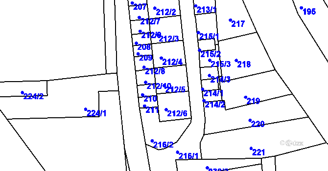 Parcela st. 212/5 v KÚ Horní Police, Katastrální mapa