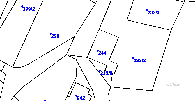 Parcela st. 244 v KÚ Horní Police, Katastrální mapa