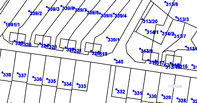 Parcela st. 319 v KÚ Horní Police, Katastrální mapa