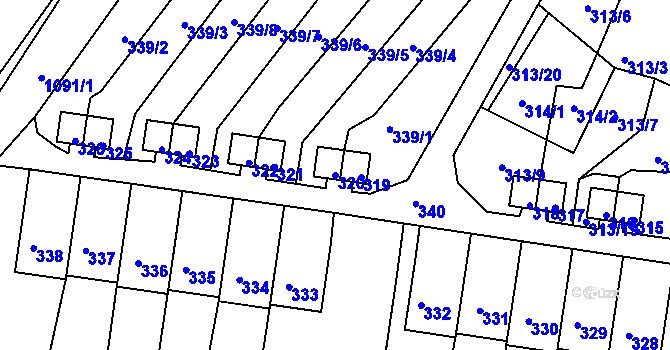 Parcela st. 320 v KÚ Horní Police, Katastrální mapa