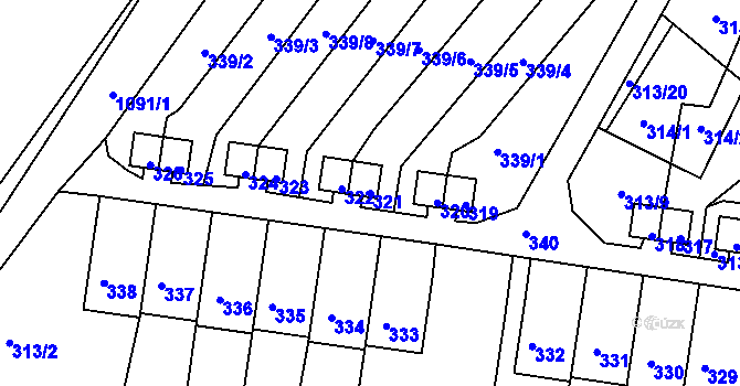 Parcela st. 321 v KÚ Horní Police, Katastrální mapa