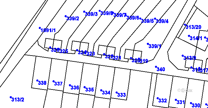 Parcela st. 322 v KÚ Horní Police, Katastrální mapa