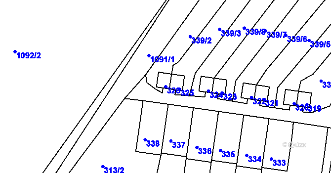 Parcela st. 326 v KÚ Horní Police, Katastrální mapa