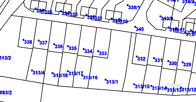 Parcela st. 333 v KÚ Horní Police, Katastrální mapa