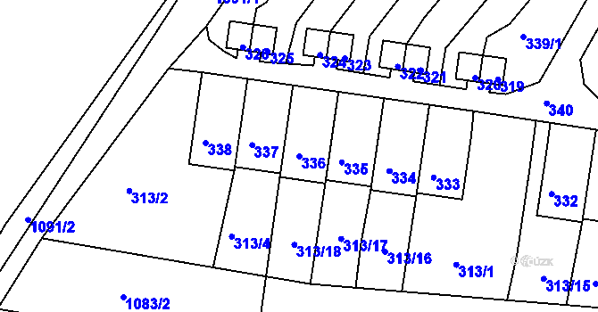 Parcela st. 336 v KÚ Horní Police, Katastrální mapa