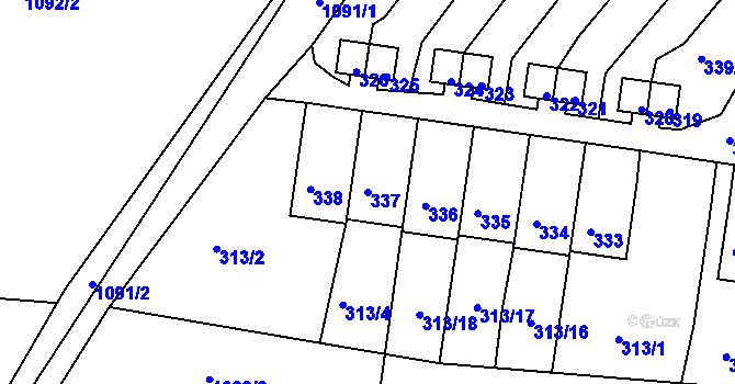 Parcela st. 337 v KÚ Horní Police, Katastrální mapa