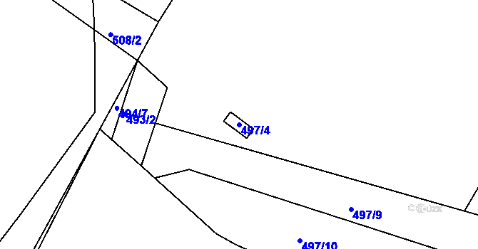 Parcela st. 497/4 v KÚ Horní Police, Katastrální mapa
