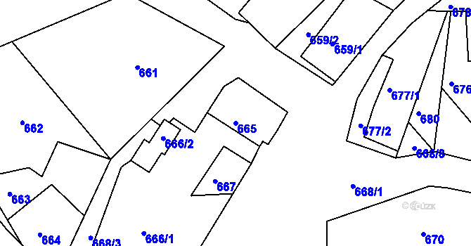 Parcela st. 665 v KÚ Horní Police, Katastrální mapa