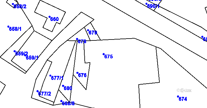 Parcela st. 675 v KÚ Horní Police, Katastrální mapa