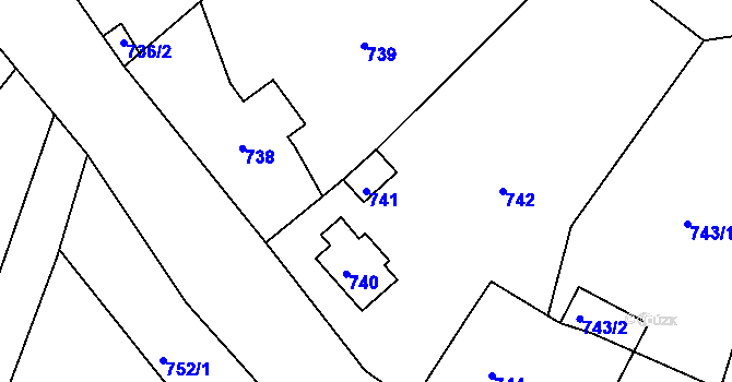Parcela st. 741 v KÚ Horní Police, Katastrální mapa