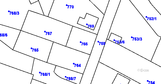 Parcela st. 766 v KÚ Horní Police, Katastrální mapa