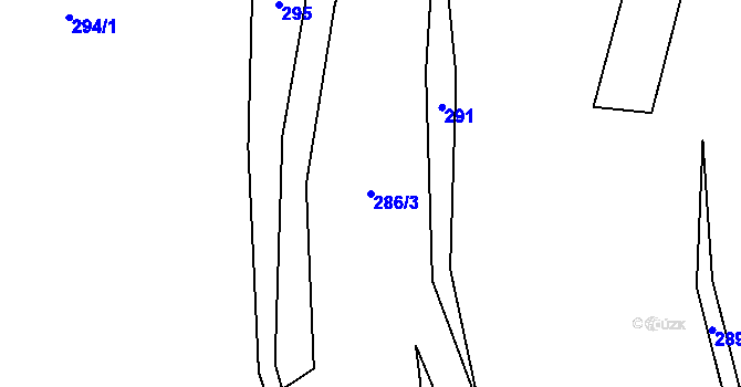 Parcela st. 286/3 v KÚ Horní Poříčí u Letovic, Katastrální mapa