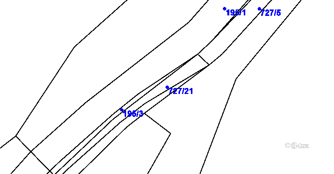 Parcela st. 727/21 v KÚ Horní Poříčí u Letovic, Katastrální mapa