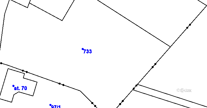 Parcela st. 115/9 v KÚ Horní Přím, Katastrální mapa