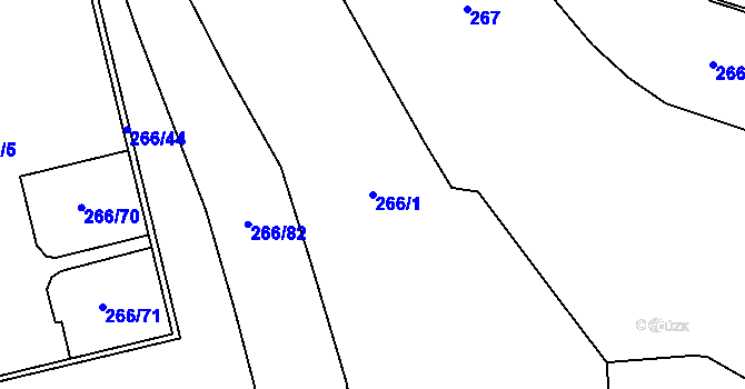 Parcela st. 266/1 v KÚ Horní Přím, Katastrální mapa