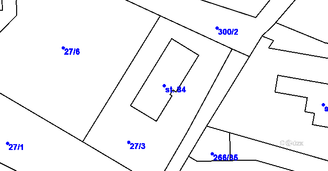 Parcela st. 84 v KÚ Horní Přím, Katastrální mapa