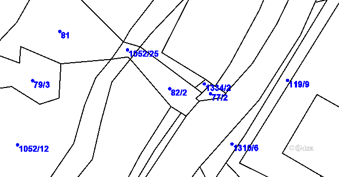 Parcela st. 82/2 v KÚ Horní Radouň, Katastrální mapa