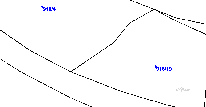 Parcela st. 916/24 v KÚ Okrouhlá Radouň, Katastrální mapa