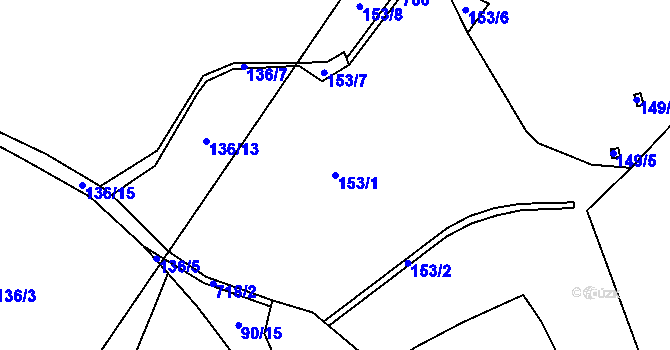 Parcela st. 153/1 v KÚ Starý Bozděchov, Katastrální mapa